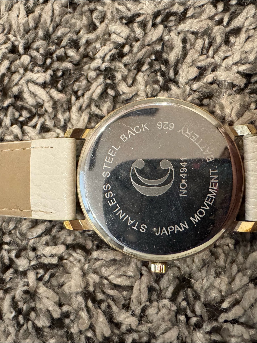 Charming Charlie Cream Leather Strap Watch with Gold Accents - Picture 4 of 5